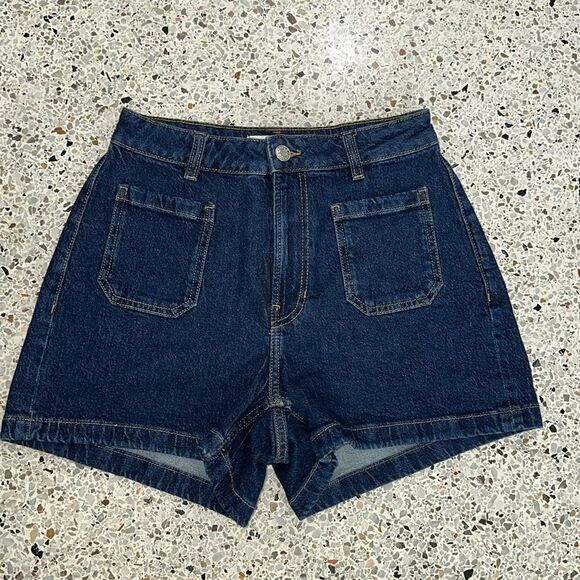 MNG mango denim pocket front jean shorts Clea US 4 - Picture 2 of 7